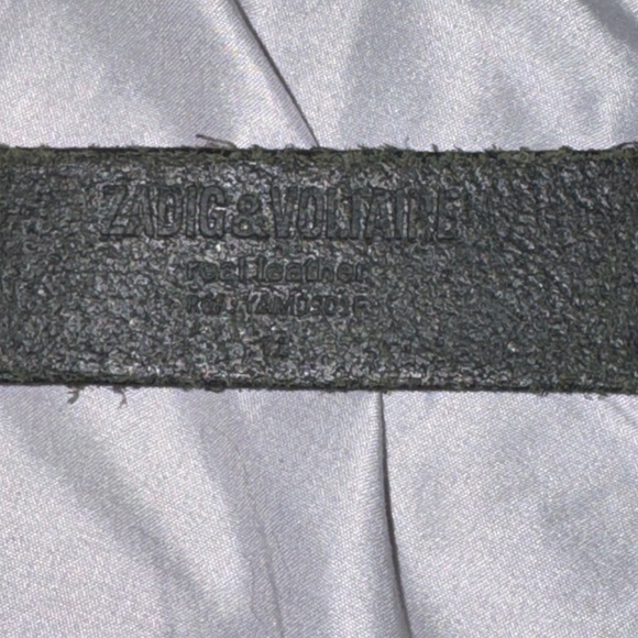 Zadig & Voltaire Olive Green Leather Studded Belt with Metal Buckle size T1 (M)